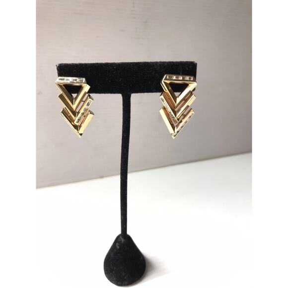 NWT EDDIE BORGO EARRINGS triangle crystals NWT - Picture 1 of 3